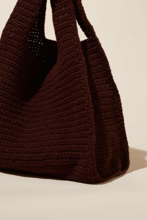 Bolsas Cotton On Isla Crochet Tote Mujer Chocolate | SvPKQ2jTbUR