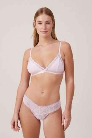 Bralette Cotton On Everyday Encaje Triangle Acolchado Mujer Rosas | g8LyWYNx1R6