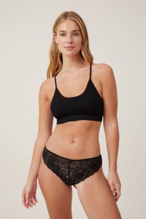 Bralette Cotton On Seamless Longline Cross Over Acolchado Mujer Negras | 9q7spCMccHZ