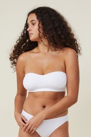 Bralette Cotton On Seamless Sweetheart Acolchado Bandeau Mujer Blancas | 9f6fVPkSJz7