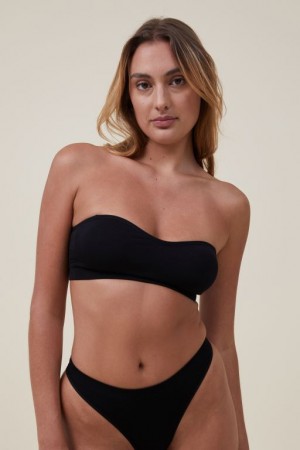 Bralette Cotton On Seamless Sweetheart Acolchado Bandeau Mujer Negras | TIKqSqzvwMu