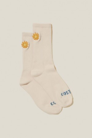 Calcetines Cotton On Club House Crew Mujer Naranjas | dmNPixCHIgN