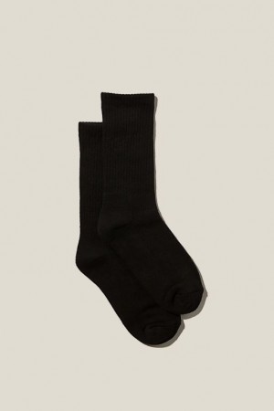 Calcetines Cotton On Club House Crew Mujer Negras | 3tgeADyEW3V