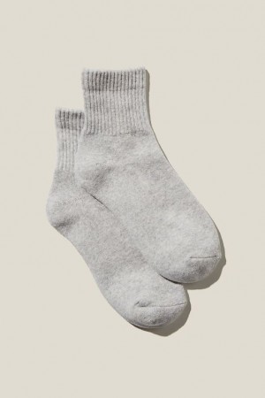 Calcetines Cotton On Club House Quarter Crew Mujer Gris | jJPlrtM7Ojs