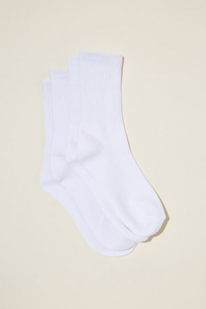 Calcetines Cotton On The Perfect Pair Crew 2Pk Mujer Blancas | zLBZcp88Q45