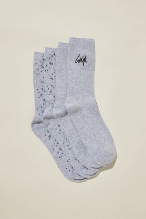 Calcetines Cotton On The Perfect Pair Crew 2Pk Mujer Gemini | 3yUrMBeAyfo