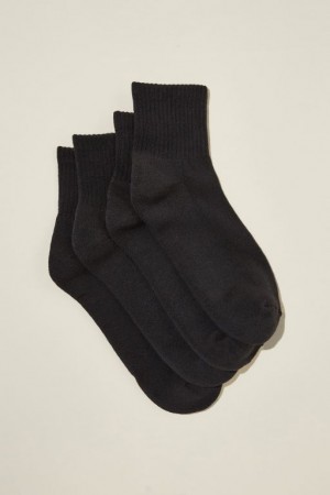 Calcetines Cotton On The Perfect Pair Quarter Crew 2Pk Mujer Negras | AQhv9EiTkQP