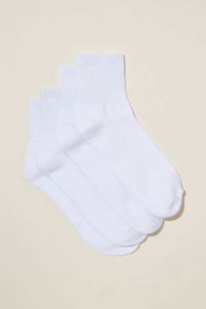 Calcetines Cotton On The Perfect Pair Quarter Crew 2Pk Mujer Blancas | IqkxDYfUzXU