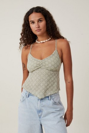 Cami Cotton On Luna Backless Mujer Verde Oliva | AIyCCKl7kYO