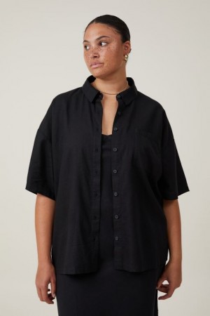 Camisas Cotton On Haven Corta Sleeve Mujer Negras | 1fOaAKxtwCa