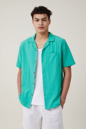 Camisas Cotton On Riviera Corta Sleeve Hombre Verde | 0cZCLL0ycjd