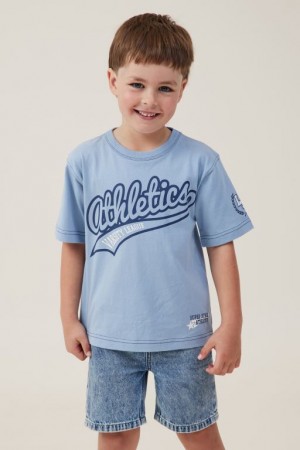 Camiseta Cotton On Jonny Corta Sleeve Print Niño Azules | cyyBbJO1dzV