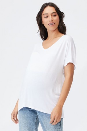 Camiseta Cotton On Maternity Karly Corta Sleeve Mujer Blancas | PYt2fkey5Ev