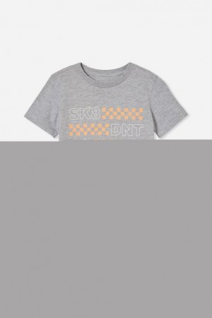 Camiseta Cotton On Max Skater Corta Sleeve Niño Gris Claro | wYX3xwicb4i