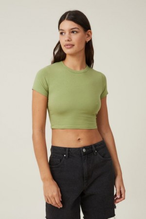 Camiseta Cotton On Micro Crop Mujer Verde | oCf9ym1wEWu