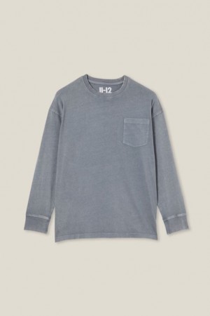 Camiseta Cotton On The Eddy Essential Long Sleeve Niño Gris Azules | 1E4qjq3zOLS