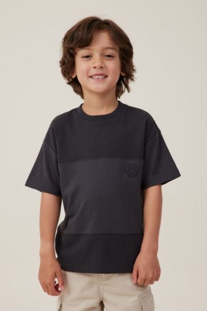 Camiseta Cotton On Walter Spliced Waffle Corta Sleeve Niño Phantom | pza81eMI7Su