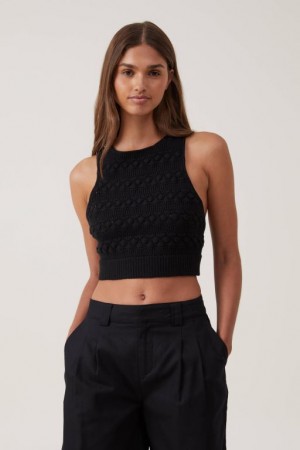 Camiseta Tirantes Cotton On Criss Cross Back Mujer Negras | FfsAQPMHzhE