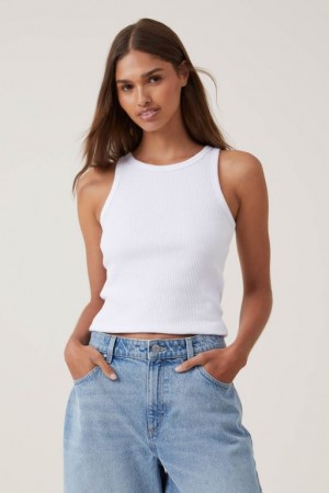 Camiseta Tirantes Cotton On High Neck Mujer Blancas | exF05JxLtg4