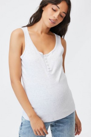 Camiseta Tirantes Cotton On Maternity Henley Sin Manga Mujer Plateadas | mQXYo9jUsMP