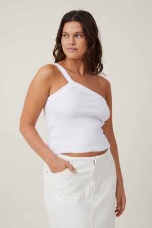 Camiseta Tirantes Cotton On The 91 One Shoulder Mujer Blancas | KoF40gYO4bu