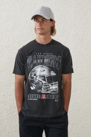 Camisetas Estampadas Cotton On Active Nfl Oversized Hombre Negras | XsmWHEph1hR