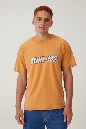 Camisetas Estampadas Cotton On Blink 182 Loose Fit Hombre Doradas | iIM1UKckHdD