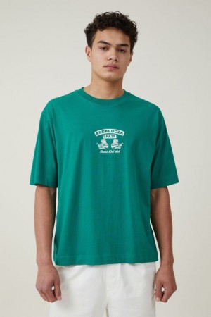 Camisetas Estampadas Cotton On Corta Fit Hombre Verde | cp58XHqUzBa