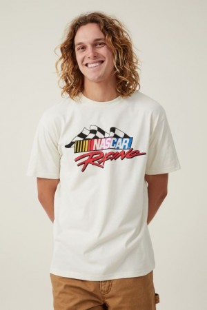 Camisetas Estampadas Cotton On Nascar Loose Fit Hombre Beige | mwqiXE9L12q