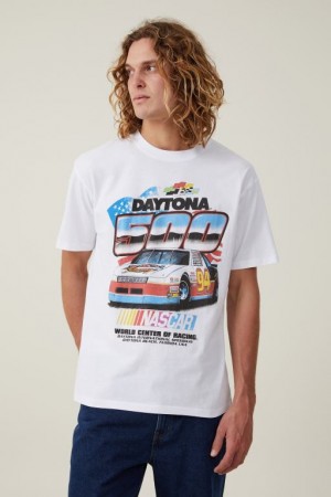 Camisetas Estampadas Cotton On Nascar Loose Fit Hombre Blancas | o2TF7iJYyvJ