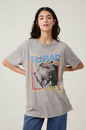 Camisetas Estampadas Cotton On The Oversized Hip Hop Mujer Gris | xK1fwx9mo8S