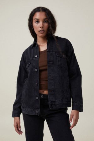 Chaquetas Cotton On The Oversized Denim Mujer Gris Oscuro Negras | kcLX4v4RIYC