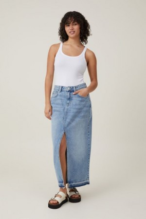 Falda Cotton On Bailey Denim Maxi Mujer Azules | 0eanGFZnmdZ