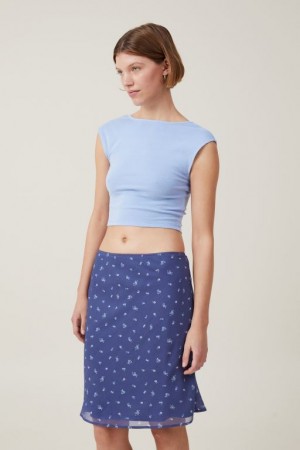 Falda Cotton On Chiffon Slip Mujer Azul Marino | PBRJkvl5wzi