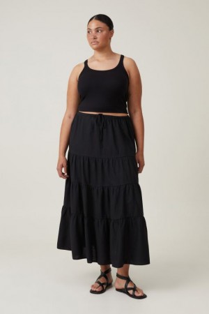 Falda Cotton On Haven Tiered Maxi Mujer Negras | ODCDr6afkdA