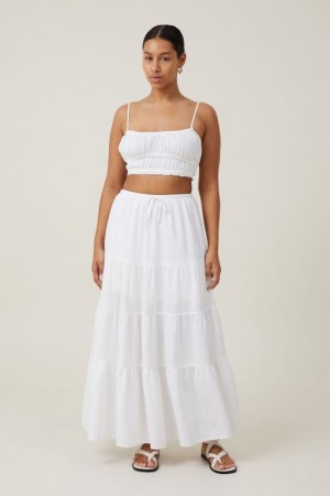 Falda Cotton On Haven Tiered Maxi Mujer Blancas | WIMEhV6syn1