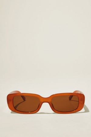 Gafas de Sol Cotton On Abby Rectangle Mujer Amber | y3WutSO0amI