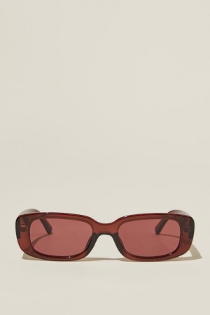 Gafas de Sol Cotton On Abby Rectangle Mujer Marrones | nLuROLDeK8A