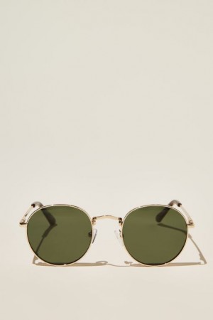 Gafas de Sol Cotton On Bellbrae Polarized Hombre Doradas Verde | C45EKuEY0MN