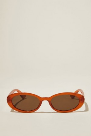 Gafas de Sol Cotton On Ophelia Oval Mujer Amber | SLIEeVyCQtm