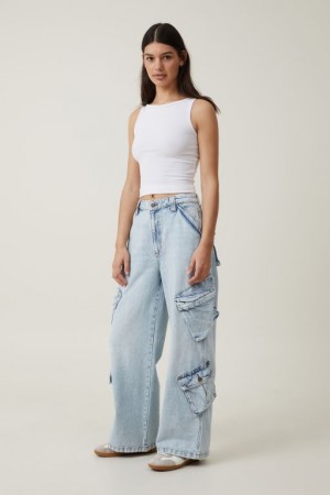 Jeans Cotton On Cargo Super Baggy Mujer Azules | xXLjgcZfmoS