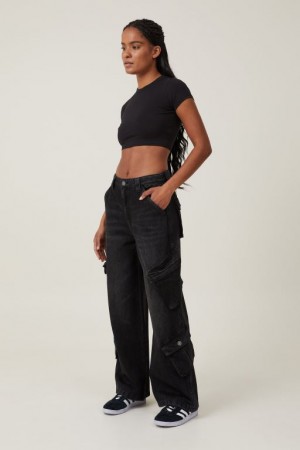 Jeans Cotton On Cargo Super Baggy Mujer Negras | eOaNZmIuJVf