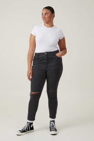 Jeans Cotton On Curvy High Stretch Flaco Mujer Negras | F9tgEBAR6Py