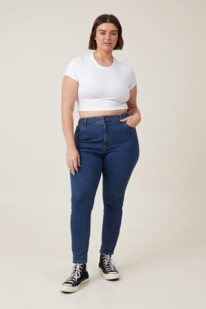 Jeans Cotton On Curvy High Stretch Flaco Mujer Azules | hl0Zq3r1wuC