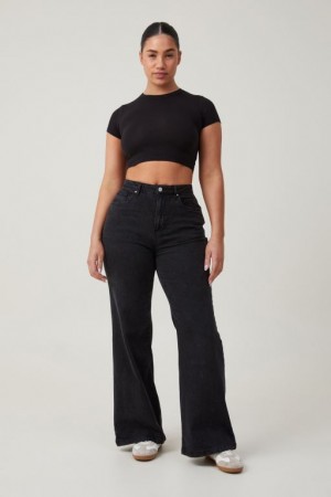 Jeans Cotton On Curvy Stretch Anchos Mujer Gris Oscuro Negras | ijYyFhGkZYI