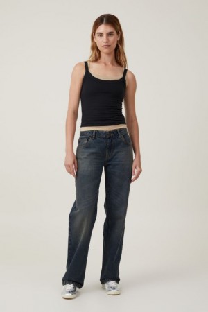 Jeans Cotton On Low Rise Directo Mujer Rojas Azules | pwTusE92Gpx