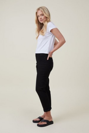 Jeans Cotton On Stretch Mom Mujer Negras | BPdLPwdjhew