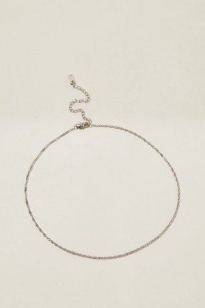 Joyería Cotton On Impermeables Fine Chain Necklace Mujer Gris | tlvdD3XCy9B