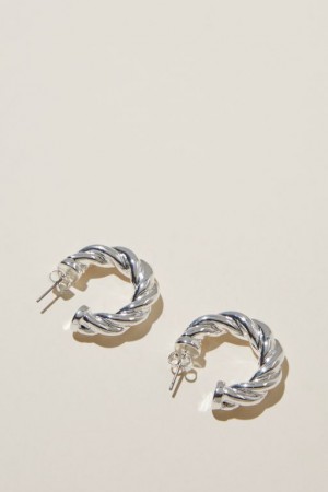 Joyería Cotton On Large Hoop Earring Mujer Plateadas | yBxsGbWd8I0