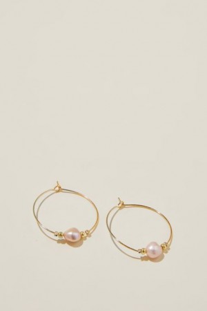 Joyería Cotton On Mid Hoop Earring Mujer Doradas Rosas | FskQJWKsZby